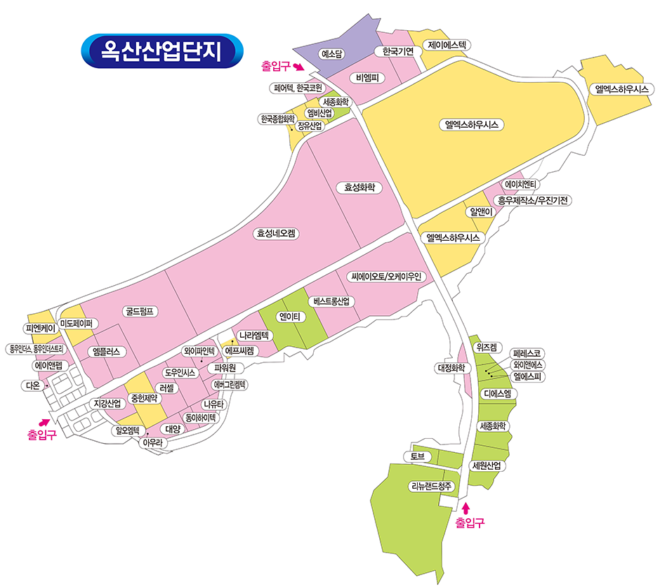 옥산산업단지 업체 배치도