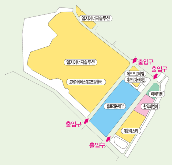 오창제2산업단지 업체 배치도