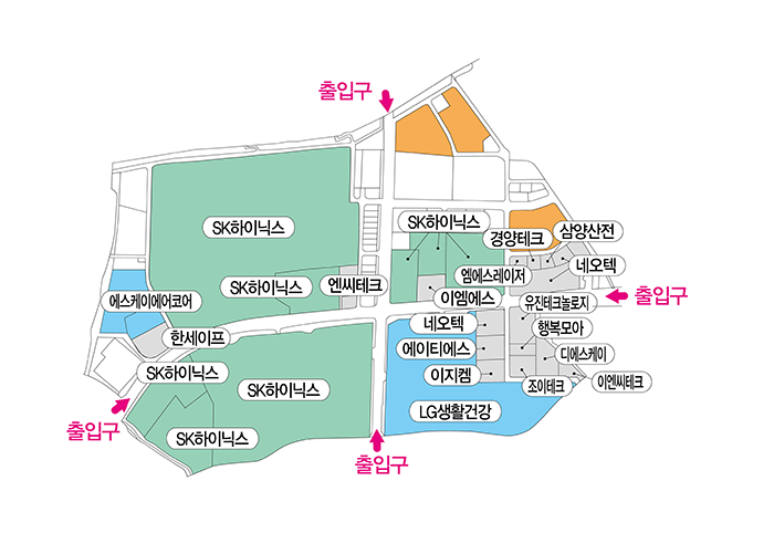 청주테크노폴리스산업단지 배치도