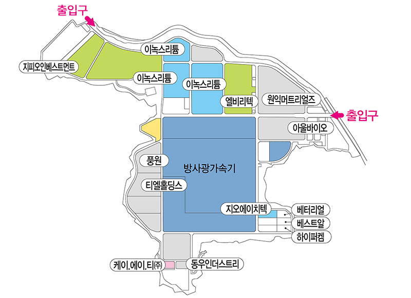 오창테크노폴리스산업단지 배치도